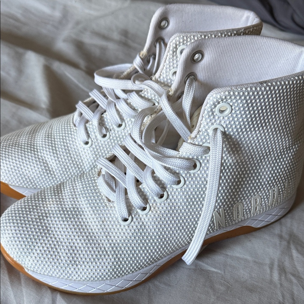 NOBULL Women's White Textured High-Top Sneakers
